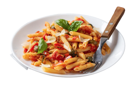 pasta con tomates cherry y albahaca